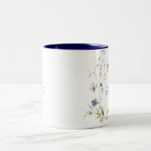 Wild Forest Floral Mrs. Newlywed Bride Zweifarbige Tasse (Mittel)