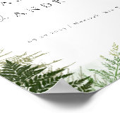 Wild Forest Foliage Hochzeit Willkommen Poster (Ecke)