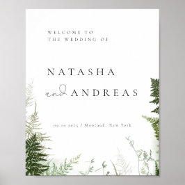 Wild Forest Foliage Hochzeit Willkommen Poster