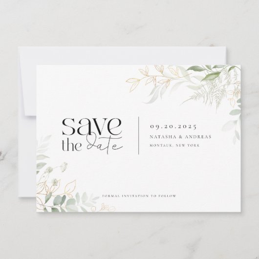 Wild Forest Greenerity Wedding Save The Date (Vorderseite)