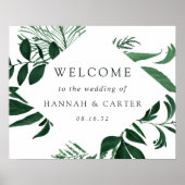 Wild Forest | Grüne botanische Hochzeit Poster (Vorne)