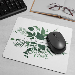Wild Forest   Grünes botanisches Personalisiert Mousepad