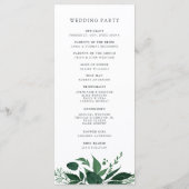 Wild-Forest-Hochzeitsprogramm Programm (Rückseite)