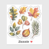 Wild Forest Leaves Custom-Cut Vinyl Sticker (Blatt)