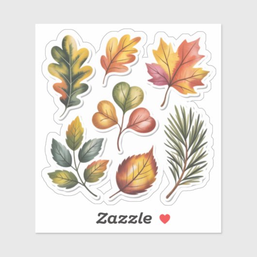 Wild Forest Leaves Custom-Cut Vinyl Sticker (Blatt)