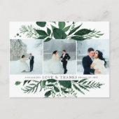 Wild Forest | Multi Foto Wedding Vielen Dank Postkarte (Vorderseite)