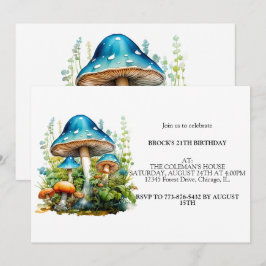 Wild Forest Mushrooms Geburtstagsparty Einladung