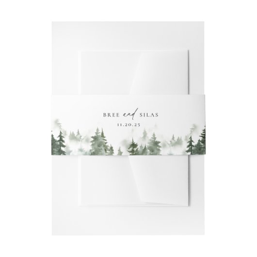 Wild-Forest-Pines Hochzeit Einladungsbanderole (Vorderseite Beispiel)