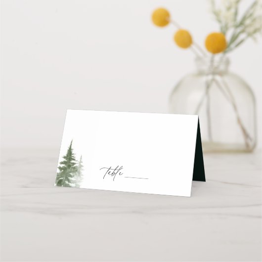 Wild-Forest-Pines Hochzeit Platzkarte (Vorderseite)