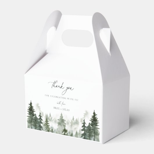 Wild Forest Pines Wedding Danke Geschenkschachtel (Vorderseite)