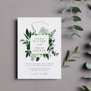 Wild Forest Rahmen Hochzeit Folieneinladung