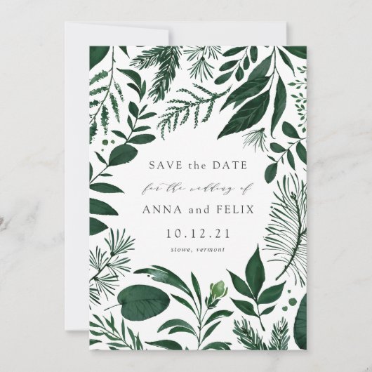 Wild Forest Save the Date Card (Vorderseite)