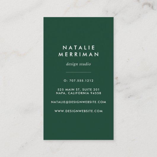 Wild Forest Vertikal Visitenkarte (Rückseite)