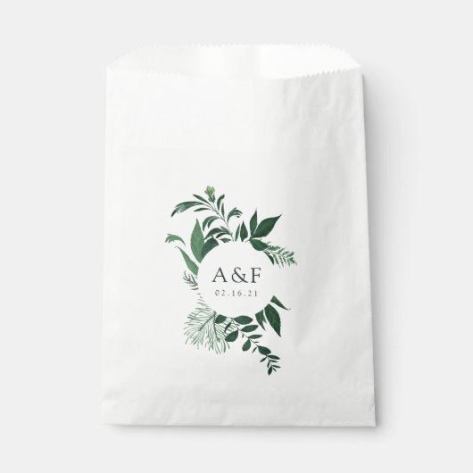 Wild Forest Wedding Monogram Geschenktütchen (Vorderseite)