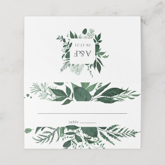 Wild Forest Wedding Platzkarte (Außenseite Aufgefaltet)