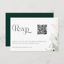 Wild Forest Wedding QR Code RSVP Card