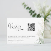Wild Forest Wedding QR Code RSVP Card Karte (Stehend Vorderseite)