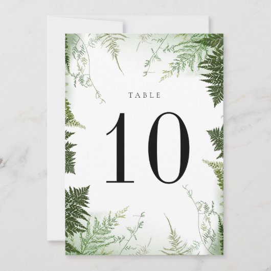 Wild Forest Wedding Tischnummer Card (Vorderseite)