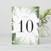 Wild Forest Wedding Tischnummer Card (Stehend Vorderseite)
