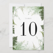 Wild Forest Wedding Tischnummer Card (Rückseite)