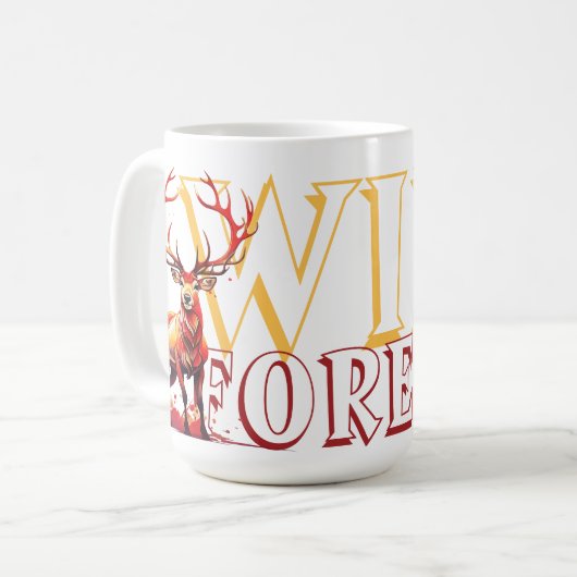 Wild Forever Deer Kaffeetasse (Vorderseite Links)