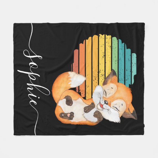 Wild Forrest Animals Baby Fleece Blanket (Vorderseite (Horizontal))