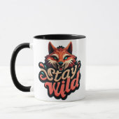 "Wild Fox Design Bleibe" Tasse (Links)