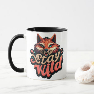 "Wild Fox Design Bleibe" Tasse