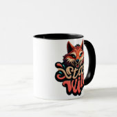 "Wild Fox Design Bleibe" Tasse (VorderseiteRechts)
