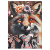 Wild fox wearing a tie cute  klemmbrett (Rückseite)