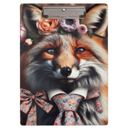 Wild fox wearing a tie cute klemmbrett