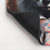 Wild fox wearing a tie cute  mousepad (Ecke)