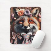 Wild fox wearing a tie cute  mousepad (Mit Mouse)