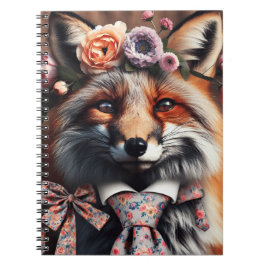 Wild fox wearing a tie cute notizblock