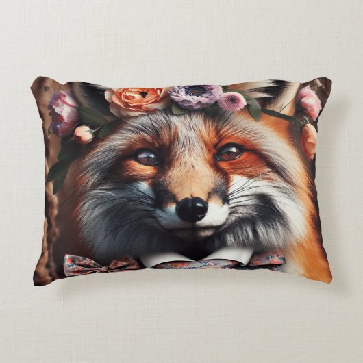 Wild fox wearing a tie cute pillow dekokissen (Vorderseite)