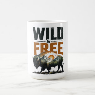 Wild & Free Bison Mountain Wilderness Outdoor Kaffeetasse