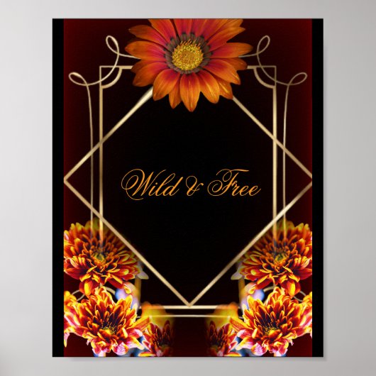 Wild & Free Boho Floral Poster (Vorne)