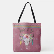 Wild & Free Boho-Tasche (verblasstes Himbeerrot)