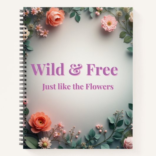 Wild & Free Floral Line Art | Boho Minimal Design Notizblock (Vorderseite)