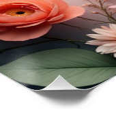 Wild & Free Floral Line Art | Boho Minimal Design Poster (Ecke)