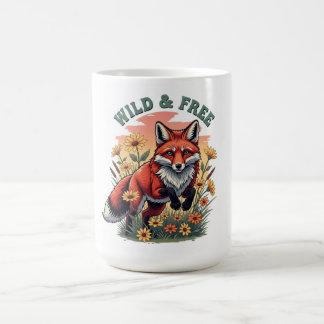 Wild & Free Fox Tasse Vintag Nature Wildlife Coffe