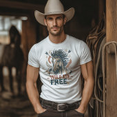 Wild & Free Mustang Cowgirl Design Tri-Blend Shirt