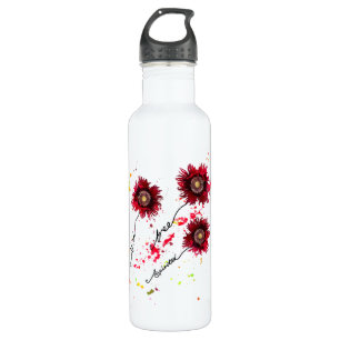 Wild Free Spirited ragged poppies malen Spritzer Edelstahlflasche