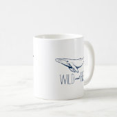 Wild & Free Whale Navy Blue Beach Ocean Kaffeetasse (VorderseiteRechts)