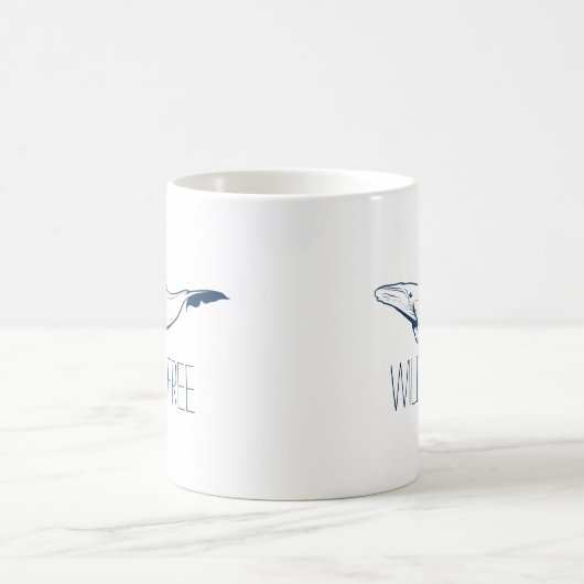 Wild & Free Whale Navy Blue Beach Ocean Kaffeetasse (Mittel)
