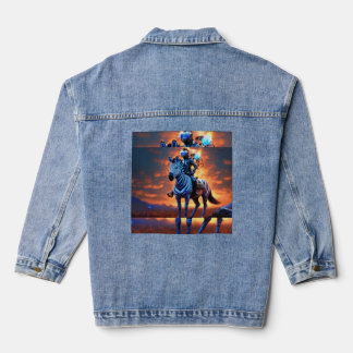 Wild & frei: Zebra Tattoo Denim Jacket" Ya "Bold & Jeansjacke
