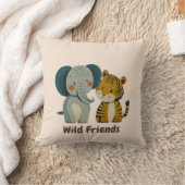 Wild Friends Elephant & Tiger | Dekoration des Kin Kissen (Decke)