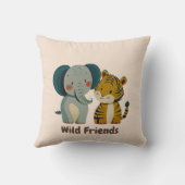 Wild Friends Elephant & Tiger | Dekoration des Kin Kissen (Rückseite)
