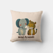 Wild Friends Elephant & Tiger | Dekoration des Kin Kissen (Vorderseite)