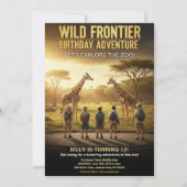 Wild Frontier Zoo Birthday Party Einladung (Vorderseite)
